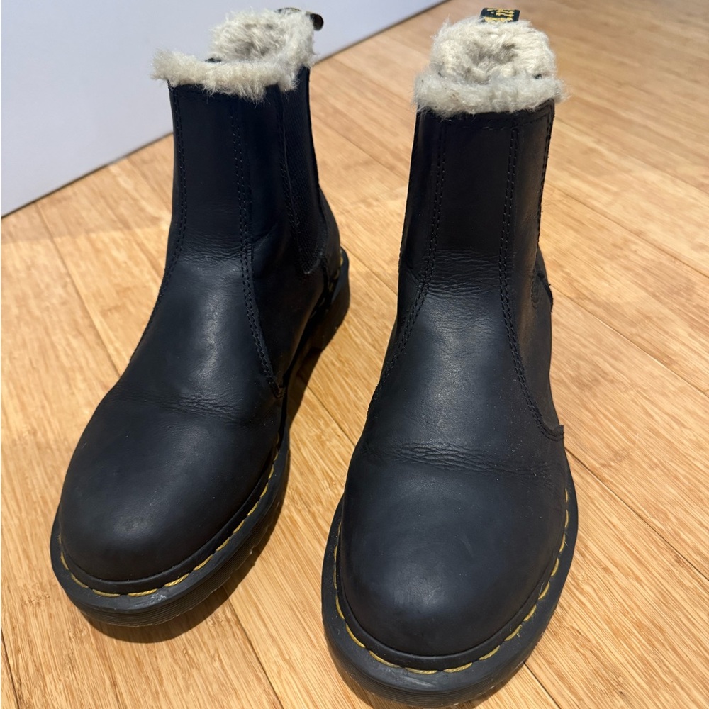 Dr. Martens Black Fur-Lined Winter Boots